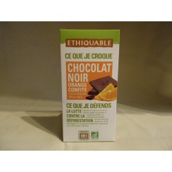 Chocolat Ethiquable Noir Orange / 100g