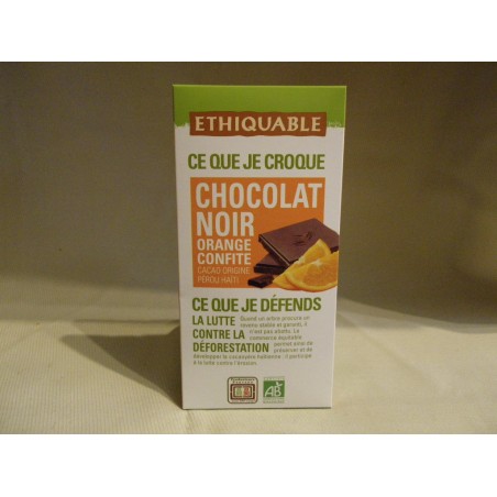 Chocolat Ethiquable Noir Orange / 100g