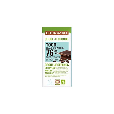 Chocolat Ethiquable Lait Noisettes / 180g