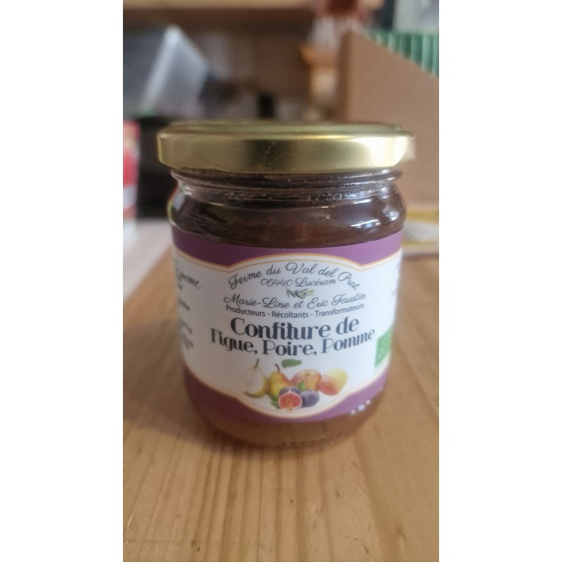 Confiture de Figue Poire Pomme Bio / 210g