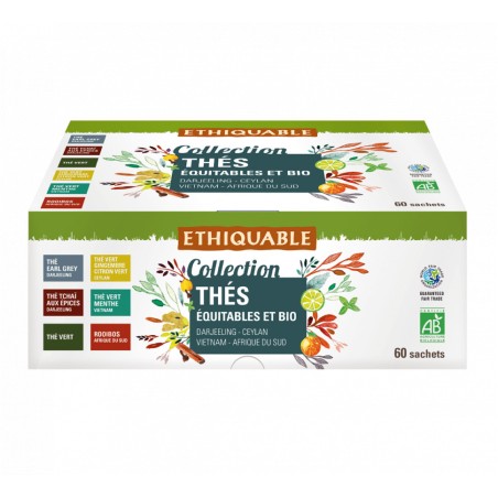 Coffret Collection Thés équitables et bio Ethiquable / 60 sachets