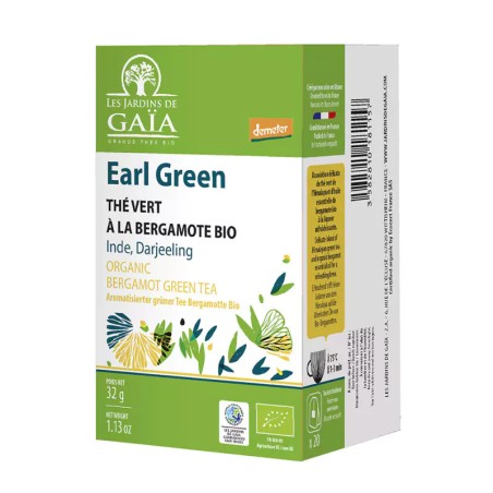 Thé Gaïa vert Earl Grey / 20 infusettes