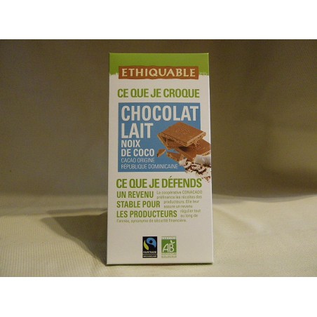 Chocolat Ethiquable Lait Noix de Coco / 100g