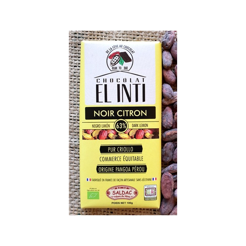 Chocolat Saldac Noir Citron / 100g