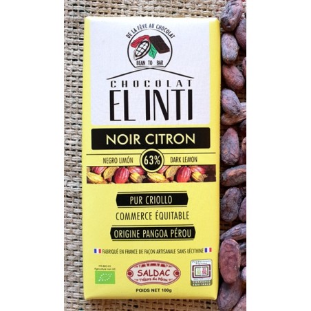 Chocolat Saldac Noir Citron / 100g