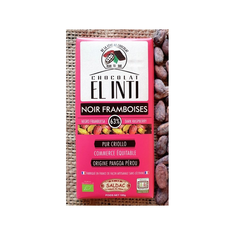 Chocolat Saldac Noir Framboise / 100g